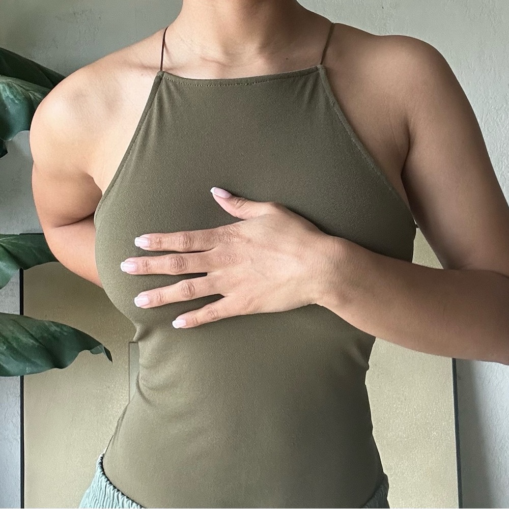 Olive green body suit
